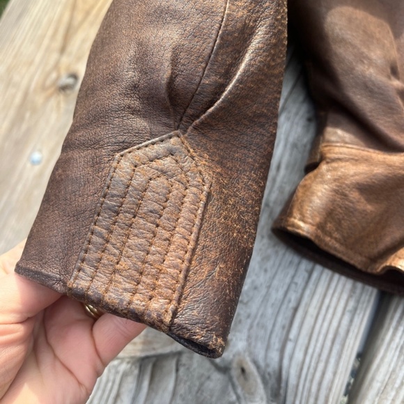 Vintage 80’s brown leather jacket sz Med - Picture 13 of 16